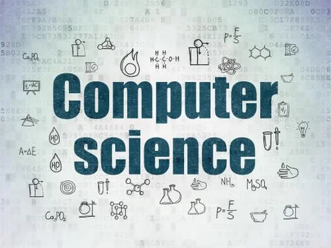 Science concept: Computer Science on Digital Data Paper background 스톡 일러스트