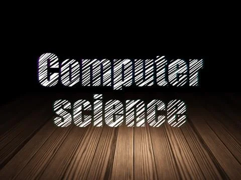 Science concept: Computer Science in grunge dark room 스톡 일러스트