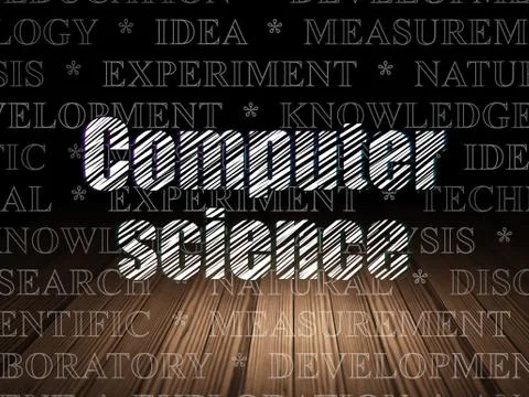 Science concept: Computer Science in grunge dark room Stock Illustration