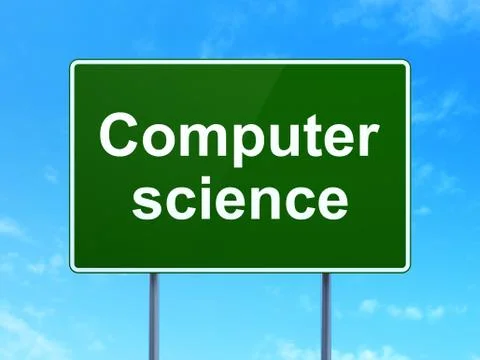 Science concept: Computer Science on road sign background 库存插图