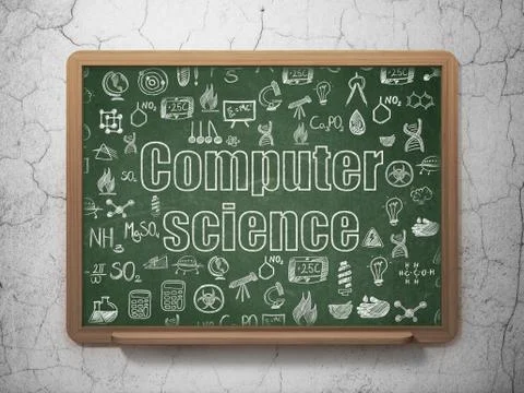 Science concept: Computer Science on School Board background Illustrazione stock
