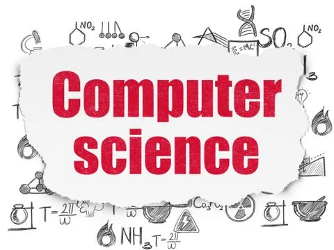 Science concept: Computer Science on Torn Paper background Stock Illustration