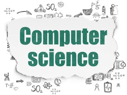 Science concept: Computer Science on Torn Paper background イラスト素材