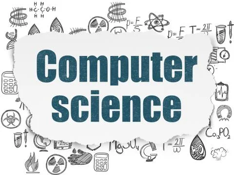 Science concept: Computer Science on Torn Paper background イラスト素材