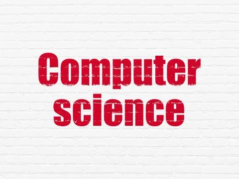Science concept: Computer Science on wall background Stock Illustration