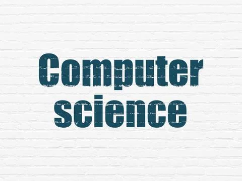 Science concept: Computer Science on wall background Stock Illustration