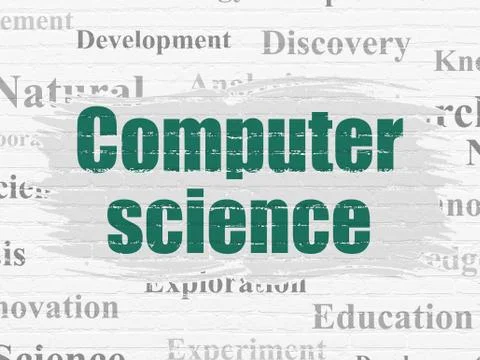 Science concept: Computer Science on wall background Stock Illustration