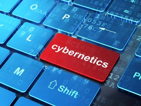Science concept: Cybernetics on computer keyboard background 스톡 일러스트