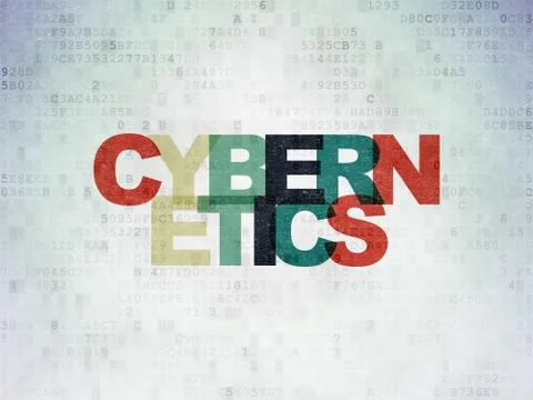 Science concept: Cybernetics on Digital Data Paper background イラスト素材