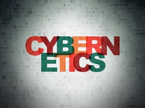 Science concept: Cybernetics on Digital Data Paper background 스톡 일러스트