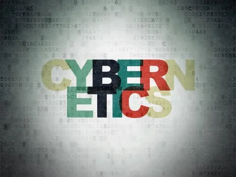 Science concept: Cybernetics on Digital Data Paper background Illustrazione stock