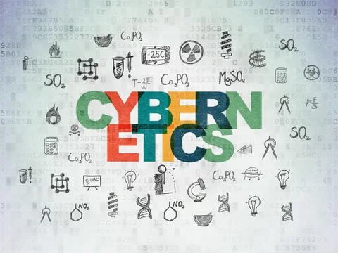 Science concept: Cybernetics on Digital Data Paper background Stockillustratie