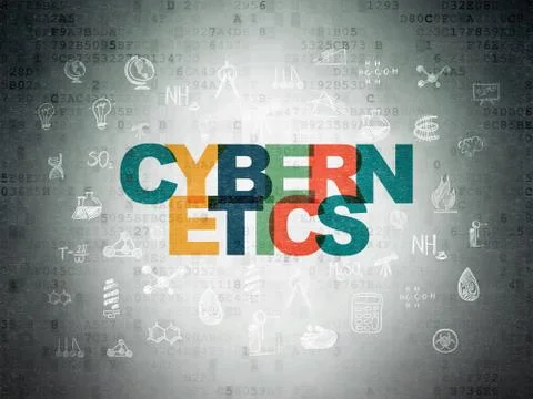 Science concept: Cybernetics on Digital Data Paper background Stockillustratie