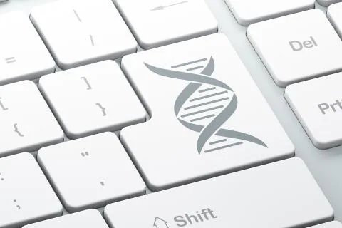 Science concept: DNA on computer keyboard background Stock Illustration