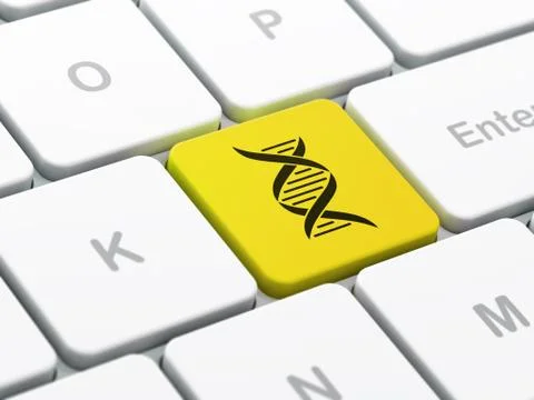 Science concept: DNA on computer keyboard background 스톡 일러스트