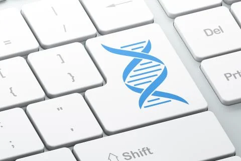 Science concept: DNA on computer keyboard background 스톡 일러스트