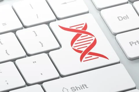Science concept: DNA on computer keyboard background Stock Illustration