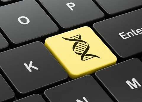 Science concept: DNA on computer keyboard background Stock Illustration