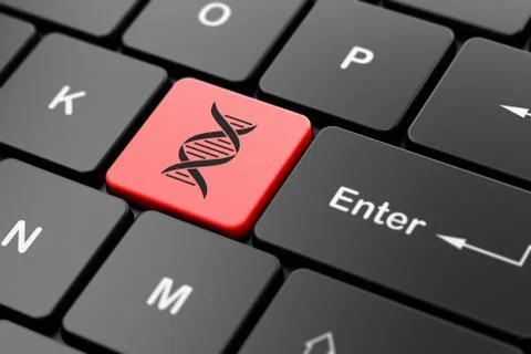 Science concept: DNA on computer keyboard background Stock Illustration