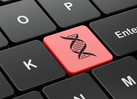 Science concept: DNA on computer keyboard background Stock Illustration