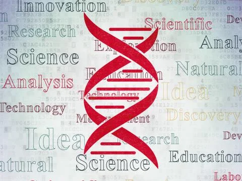 Science concept: DNA on Digital Data Paper background Stock Illustration