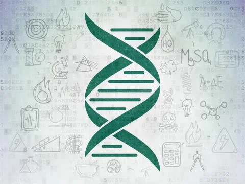 Science concept: DNA on Digital Data Paper background Stockillustratie
