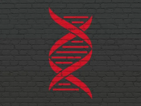 Science concept: DNA on wall background Illustrazione stock