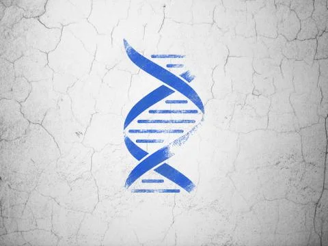 Science concept: DNA on wall background Stock Illustration