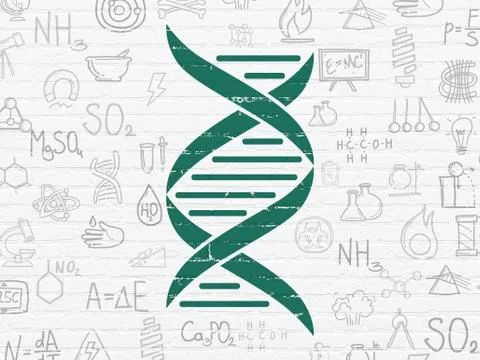 Science concept: DNA on wall background Ilustración de archivo