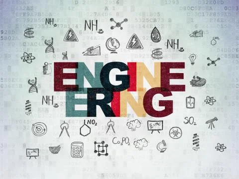 Science concept: Engineering on Digital Data Paper background Stock Illustration