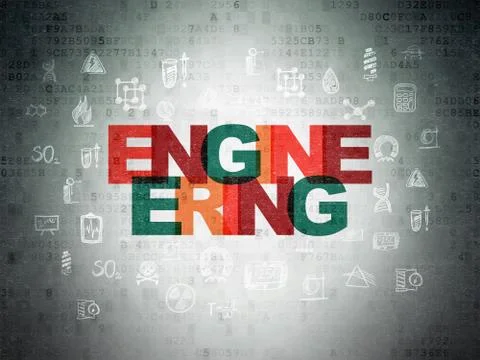 Science concept: Engineering on Digital Data Paper background 스톡 일러스트