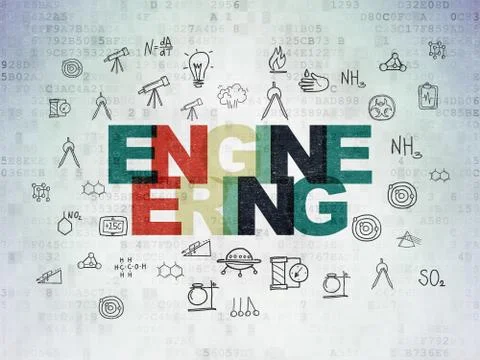 Science concept: Engineering on Digital Paper background Illustrazione stock