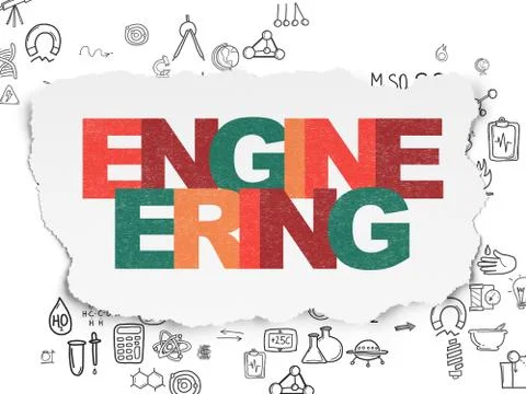 Science concept: Engineering on Torn Paper background Stock Illustration