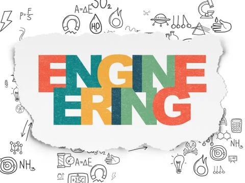 Science concept: Engineering on Torn Paper background Stock Illustration