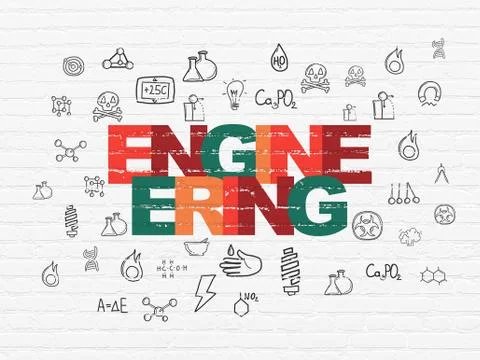 Science concept: Engineering on wall background Ilustración de archivo