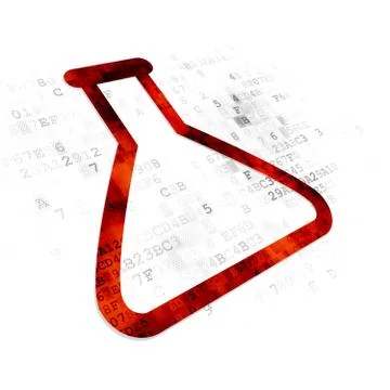 Science concept: Flask on Digital background 스톡 일러스트