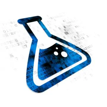 Science concept: Flask on Digital background Stock Illustration