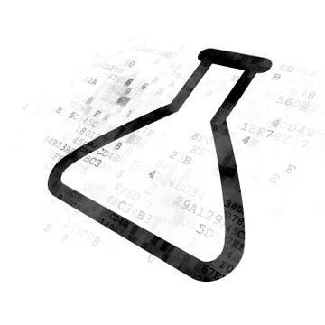 Science concept: Flask on Digital background Stock-Illustration