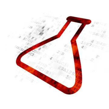 Science concept: Flask on Digital background Stock-Illustration