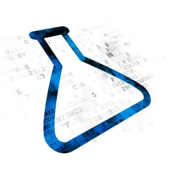 Science concept: Flask on Digital background Stock-Illustration