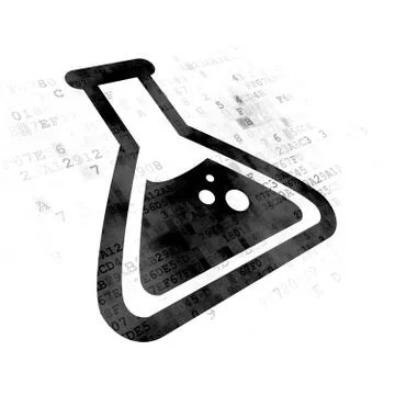 Science concept: Flask on Digital background 스톡 일러스트