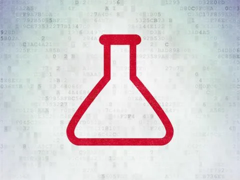 Science concept: Flask on Digital Data Paper background Illustrazione stock