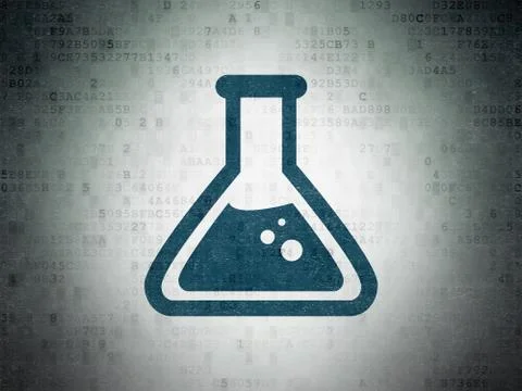 Science concept: Flask on Digital Data Paper background Stockillustratie