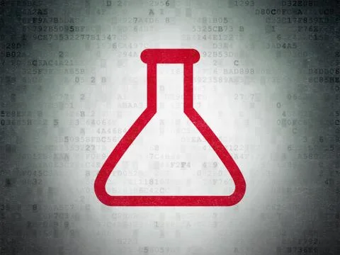 Science concept: Flask on Digital Paper background 库存插图