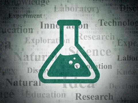 Science concept: Flask on Digital Paper background Stock Illustration