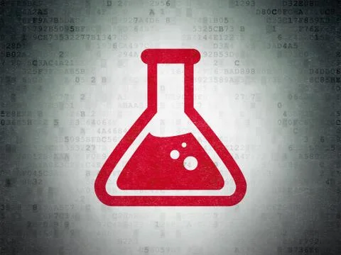 Science concept: Flask on Digital Paper background Stock Illustration