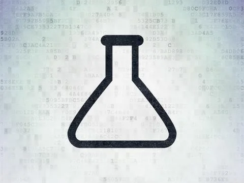 Science concept: Flask on Digital Paper background Stock-Illustration