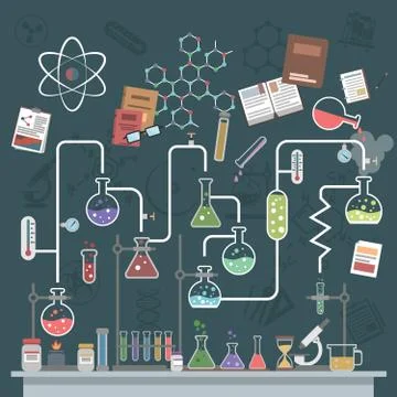 Science Concept Flat Stock Illustration