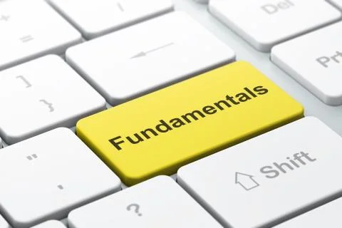 Science concept: Fundamentals on computer keyboard background 스톡 일러스트
