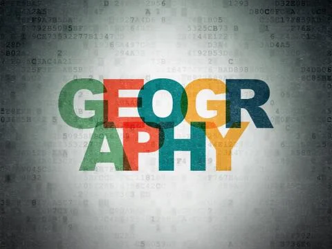 Science concept: Geography on Digital Data Paper background 스톡 일러스트